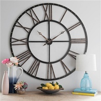 Horloge murale géante décorative rétro silencieuse sans tic-tac de style industriel pour hall et cour