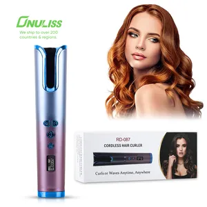 Portable Rechargeable Curling Wand Hair Curler Cordless Automatic Fast Heating Iron For Styling