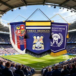 Banderines de Fútbol con Logotipo Personalizado, Bandera de Intercambio de <span class=keywords><strong>Amistad</strong></span> para Clubes, Artículos para Animar a los Aficionados al Deporte - Product Image 1