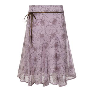 Minifalda Fresca de Verano con Estampado Floral Transparente Estilo Resort para Mujer, Cintura Natural - Product Image 6