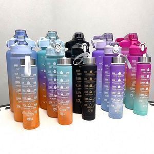 Wsy894 Logo Printed Corporate Activity Business Gift Gradient Color Promotion Plastic Water Bottle 500/1000/2000 Ml - Product Image 4