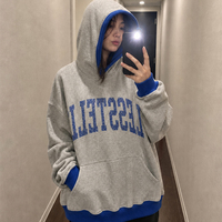 Sweat à capuche universitaire LTD-H1182 avec doublure contrastante, texture intégrale, poche kangourou, coupe oversize, en polaire – Fabricant de vêtements