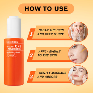 Sueros faciales veganos y sin crueldad Vitaminas C + E + <span class=keywords><strong>Ferulic</strong></span> Iluminador Calmante Suero para el cuidado de la piel facial - Product Image 3