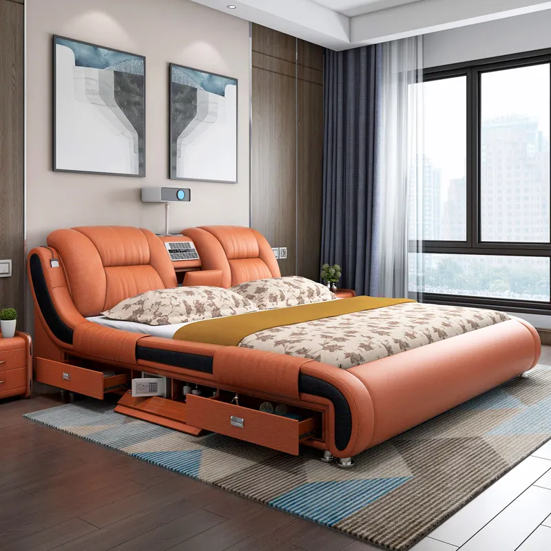Modern ev depolama masaj masaj hava konturlu Bluetooth hoparlör, tatami yatak, çok fonksiyonlu akıllı yatak, çift kişilik yatak.