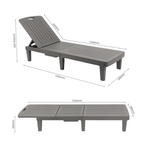 Chaise longue pliable multifonction <span class=keywords><strong>en</strong></span> <span class=keywords><strong>plastique</strong></span> - Chaise <span class=keywords><strong>de</strong></span> <span class=keywords><strong>jardin</strong></span>, <span class=keywords><strong>de</strong></span> piscine, <span class=keywords><strong>de</strong></span> plage, d'extérieur - Product Image 4