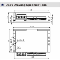 Controlador de Motor Paso a Paso de 2 Fases DE86, 6A, 18-80V, Nema 34, Controlador de Bucle Cerrado, Controlador CNC de Eje Único Híbrido, Motor de 16 Micropasos