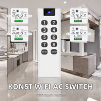 Interrupteur intelligent sans fil KONST pour maison connectée, télécommande 10A marche/arrêt, connectivité Wi-Fi, radio FM électrique en plastique