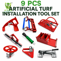 Ensemble de 9 outils d'installation de gazon artificiel, outil de préparation du sol pour gazon synthétique, outil de coupe de gazon, outil de finition des bords de gazon