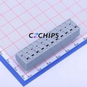 KF202-10.0-6P Spring Terminal Block Through hole Component (THT),P=10mm Connector 1x6P 10mm Gray 6P - Product Image 2