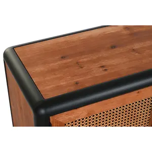 Meuble TV avec cadre en sapin et métal 150x40x50cm Marron foncé - Product Image 5