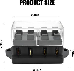 4 Yollu Sigortalı Dağıtım Bloğu 12V DC <span class=keywords><strong>Panel</strong></span> Montajlı Otomotiv Araba Su Geçirmez Bıçak Sigorta Tutucu Koruyucu Kapaklı - Product Image 2