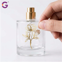Autocollants personnalisés en relief 3D avec feuille d'or UV DTF, autocollants transparents imperméables, étiquettes de logo pour l'emballage de flacons de parfum