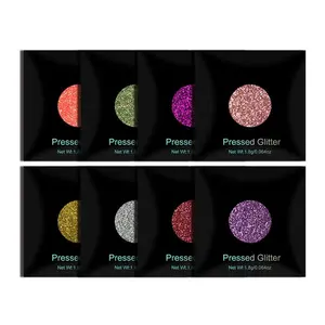 Wholesale Private Label Cosmetics No Logo Vegan Makeup Pressed Glitter Eyeshadow