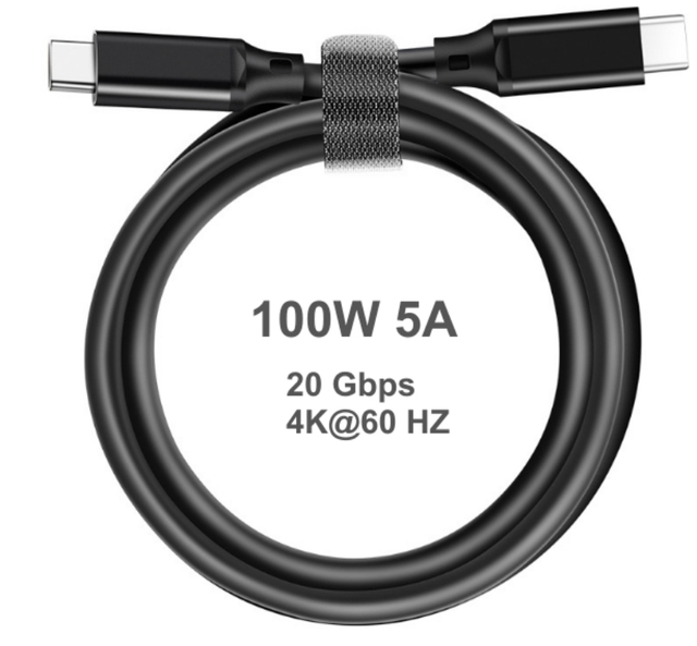 Aluminum 5A 100W Fast Charging USB Type C to USB Type C High Speed Data Syncing USB Type C Audio and Video Cable