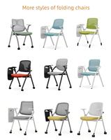 Chaises pliantes en métal en gros, chaises de conférence de bureau en maille, chaises de formation avec tablettes d'écriture, chaises d'écriture pour étudiants