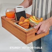 Support de rangement en bambou pour cuisine, porte-gobelets à un niveau avec couvercle magnétique robuste