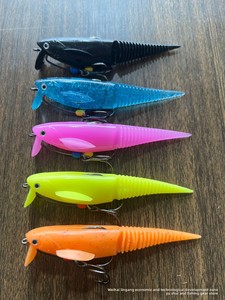 Leurre souple artificiel en acier inoxydable, type Minnow à queue <span class=keywords><strong>aiguille</strong></span>, pour montage en tandem, pour la pêche au bar, au poisson mandarin et au poisson-chat en eau moyenne - Product Image 1