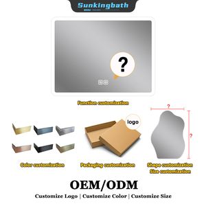 Espejo Rectangular <span class=keywords><strong>Antivaho</strong></span> con Retroiluminación Regulable HD, Cristal sin Cobre, Colgante de Pared, con Interruptor Táctil y Luz LED - Product Image 2