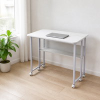 Table pliable peu encombrante avec roulettes, bureau d'ordinateur mobile pliable pour petit appartement, table d'appoint pour bureau à domicile