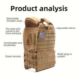 Chaleco táctico impermeable para entrenamiento de combate Equipo corporal de seguridad Hecho de poliéster duradero - Product Image 4