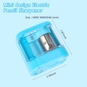 Mini sacapuntas eléctrico, sacapuntas mecánico de plástico con pilas con hoja plana visible, regalo perfecto para estudiantes - Product Image 2