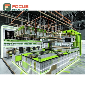 Vitrina de Gran Formato para Cafetería, Acabado en Nogal, Mueble para Tienda Minorista, Vitrina Comercial para Cafetería - Product Image 4