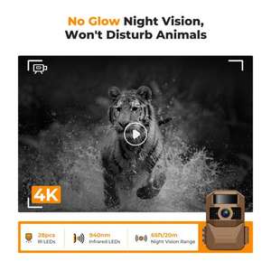 Caméra de chasse à enregistrement vidéo 2.7K, photos 24MP, angle PIR 120 degrés, étanche IP66-Options personnalisables pour tous les besoins - Product Image 3