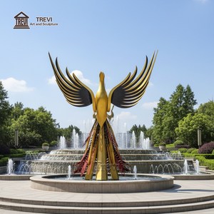 Scultura Grande Personalizzata in Acciaio Inossidabile a Forma di <span class=keywords><strong>Fenice</strong></span> TREVI, Statua Moderna in Metallo Dipinta a Mano per Decorazione di Parchi Urbani - Product Image 3