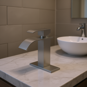 ก๊อกน้ำห้องน้ำแบบก้านเดี่ยวทรงร่วมสมัย หัวน้ำตก สแตนเลสขัดเงา ติดตั้งแบบรูเดียว - Product Image 2