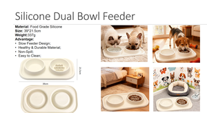 Wholesale Custom Logo Non-Slip Travel Dog & <b>Cat</b> Lick Bowl Silicone 2-in-1 Waterproof Feeding Mat Dual Bowl <b>Feeder</b> - Product Image 6