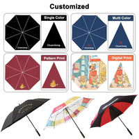 Parapluie de golf surdimensionné à ouverture automatique de 30 pouces en gros, promotionnel, personnalisé, résistant à la pluie et au vent, avec impressions de logo