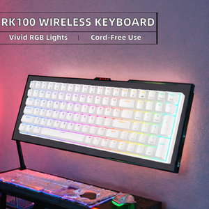 รอยัล คลัดจ์ <span class=keywords><strong>RK100</strong></span> คีย์บอร์ดแบบกลไก-2.4Ghz ไร้สาย RGB แบ็คไลท์แบบตั้งโปรแกรมได้ขนาดเต็มอินเทอร์เฟซ USB-C ป้องกันการกดผิดพลาดสีแดง - Product Image 2