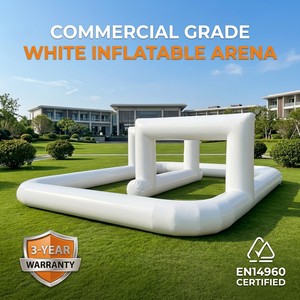 Piste de course gonflable en PVC blanc pur certifiée DFRL EN14960 avec clôture et souffleur, garantie 3 ans, 20x26FT, installation facile - Product Image 3