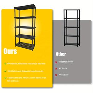 <span class=keywords><strong>Étagère</strong></span> <span class=keywords><strong>de</strong></span> rangement en plastique à 5 niveaux avec une capacité <span class=keywords><strong>de</strong></span> 1000 lb, montage sans outils et <span class=keywords><strong>étagère</strong></span>s ventilées pour une utilisation optimale, <span class=keywords><strong>étagère</strong></span> légère - Product Image 2