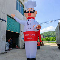 Mascotte publicitaire gonflable en nylon pour restaurant arabe, avec pompe électrique et fixation auto-agrippante