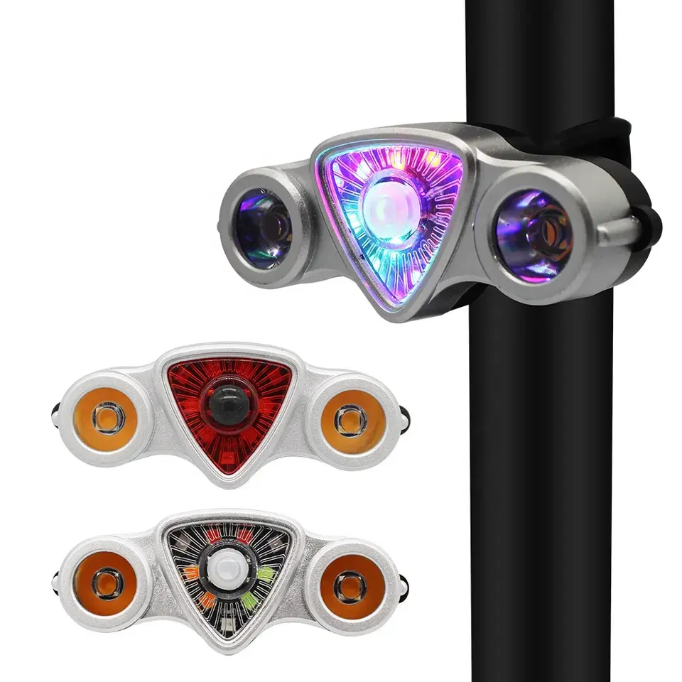 Новый многоцветный задний фонарь для велосипеда, 6 режимов, предупреждающий о безопасности, задний фонарь для велосипеда, перезаряжаемый водонепроницаемый фонарь для велосипеда