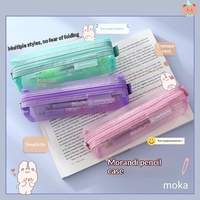 Sac à crayons en tissu filet transparent, style papeterie, en polyester et nylon durables, avec fermeture en plastique, pour cadeau ou promotion