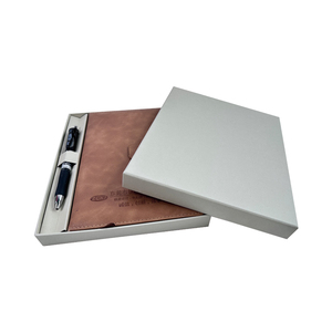 Custom LOGO gray special paper notebook set Gift box Office supplies packing paper box