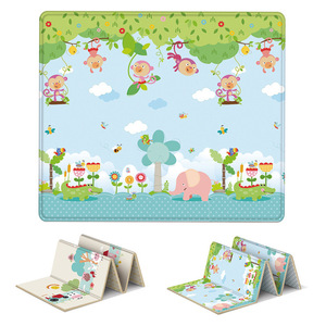 Alfombra de gateo para bebés Huaying de 175x146 cm, plegable de doble cara, de espuma EVA, para bebés de 0 a 24 meses, con diseño de dibujos animados. - Product Image 1