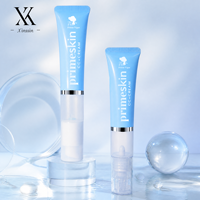 Factory Wholesale Custom 50ml Visible Plastic Airless Pump Tube Light Blue Silver Coated Middle Empty Oval Packaging for Lotion