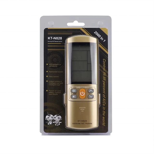 Multi-Brand Gold Color 2000 in 1 KT-N828 Universal AC Remote KT-9018E KT-109 with LED Lights Air Conditioner Remote Control