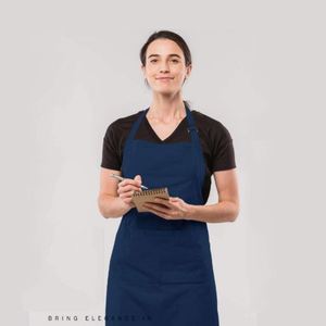 Wholesale Custom Retro Style Half Waist <b>Kitchen</b> Bib <b>Apron</b> Restaurant Staff Uniforms with Printed & Embroidered Logo - Product Image 4