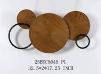 Décoration murale en bois et métal, style campagnard, accent décoratif pour la maison, 82,55*5,08*43,82CM, décoration murale en bois noir pour le salon