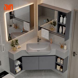 Meuble de salle de bain d'angle personnalisé de petite taille pour appartement lavabo pour <span class=keywords><strong>avion</strong></span> lavabo <span class=keywords><strong>triangulaire</strong></span> pour salle de bain - Product Image 5