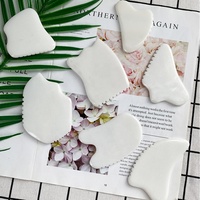 Prix usine jade blanc massage d'accupression du visage forme unique pierre naturelle gua sha outil papillon jade blanc