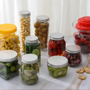 Plastique Transparent 300g <span class=keywords><strong>Miel</strong></span> Large Bouche Pot Vis Top Qualité Alimentaire 250ml Capacité Bonbons Beurre D'arachide Sucre Emballage Sucettes - Product Image 1