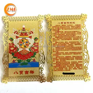 Grosir Amulet Kartu Tibetan Logam Emas Kualitas Tinggi Religius