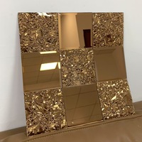 Carreaux muraux en métal mosaïque autocollants modernes, épaisseur 3 mm, motif carré, décoration intérieure, salles de bain, hôtels, design parquet en aluminium