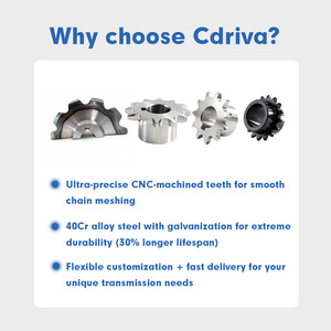 เฟืองสเตนเลส/เหล็กแบบแยกส่วนสั่งทำพิเศษของ Cdriva สำหรับสายพานลำเลียงอุตสาหกรรม/การคัดแยกอัตโนมัติ/อุปกรณ์ฟิตเนส/รถจักรยานยนต์ - Product Image 5