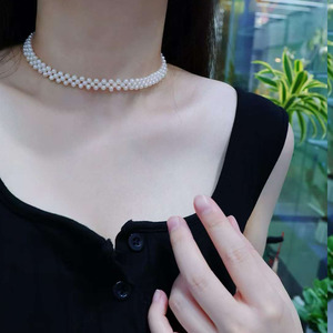 Handmade 14K Gold Filled Necklace 3.5-4mm Near Round High Luster Natural Freshwater Pearl <b>Choker</b> For Women Wedding Daily Jewelry - Product Image 4